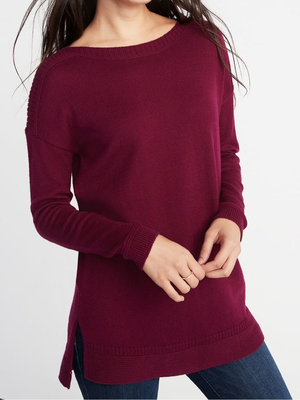 Old Navy Women's Scoop Neck Knit Sweater - Wine